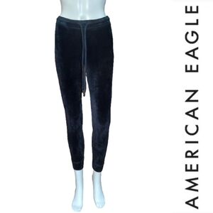 American Eagle Ahh-Mazingly Soft Black Velour Slim Fit Joggers
